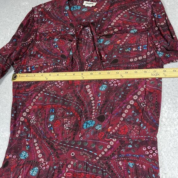 Zadig & Voltaire Dress Womens L Purple Remus Psyche Designer Long Sleeve A-Line - Picture 6 of 13